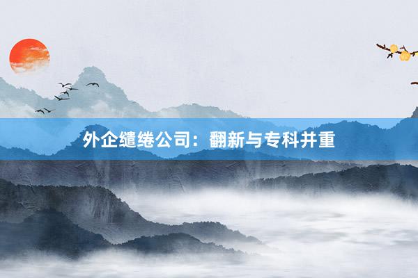 外企缱绻公司：翻新与专科并重